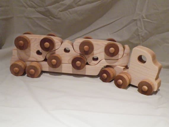 wooden car puzzle truck by RLPWoodcraft on Etsy